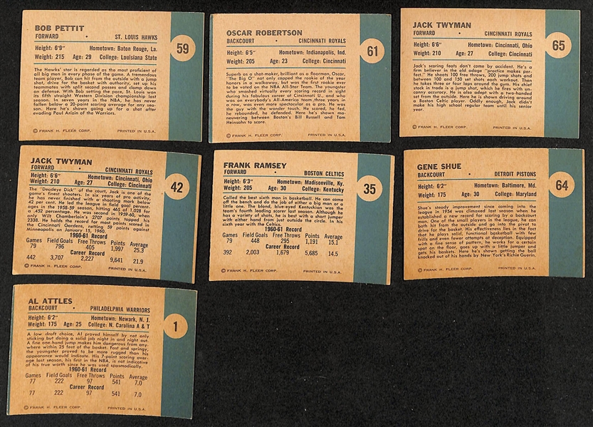 Lot of (45) 1961 Fleer Basketball Cards w. Bob Pettit #59