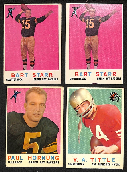 Lot of (200) Assorted 1959 Topps Football Cards w. (2) Bart Star