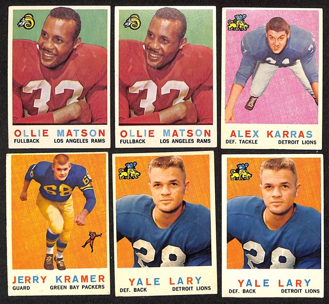 Lot of (200) Assorted 1959 Topps Football Cards w. (2) Bart Star