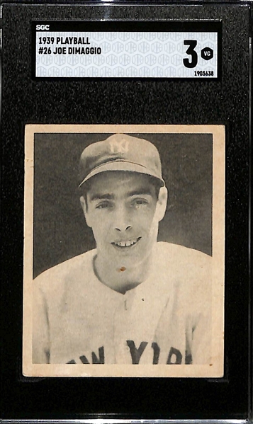 1939 Playball Joe DiMaggio Rookie Card #26 Graded SGC 3