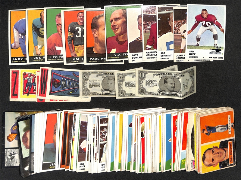 Lot of (110) 1957-'58, 1961-62 Topps & 1960-'61 Fleer Football Cards w. 1961 Fleer Sam Huff