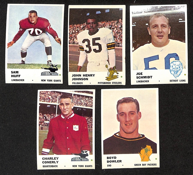 Lot of (110) 1957-'58, 1961-62 Topps & 1960-'61 Fleer Football Cards w. 1961 Fleer Sam Huff