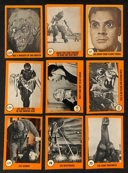 Lot of (75) Assorted 1961  Second Series Nu-Card Horror Monsters Cards