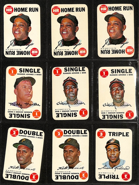 Lot of (36) 1968 Topps Game Cards w. (3) Willie Mays & 1974 Kellogg's 3D Complete Set of 54 Cards