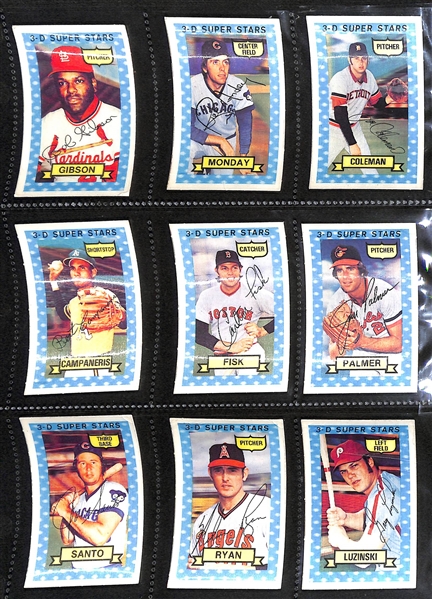Lot of (36) 1968 Topps Game Cards w. (3) Willie Mays & 1974 Kellogg's 3D Complete Set of 54 Cards