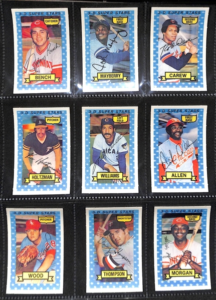 Lot of (36) 1968 Topps Game Cards w. (3) Willie Mays & 1974 Kellogg's 3D Complete Set of 54 Cards