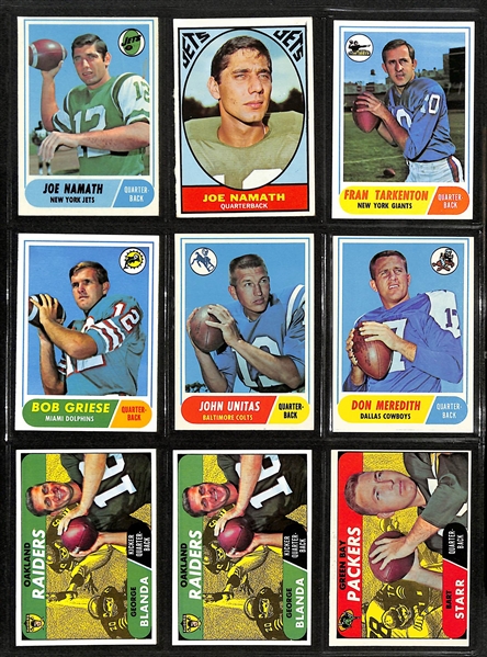 Lot of (27) 1967-1970 Topps Football Cards w. 1967 & 1968  Joe Namath Cards & 1968 Bob Griese Rookie