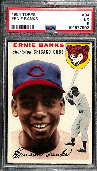 1954 Topps Ernie Banks Rookie Card #94 Graded PSA 5