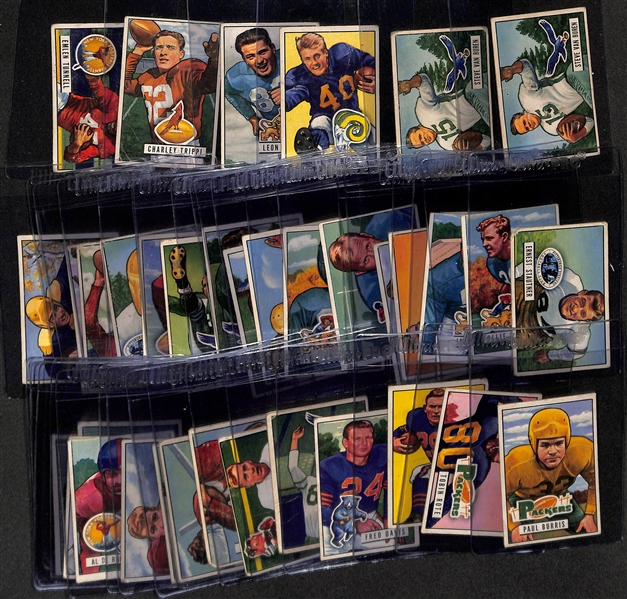 Lot of (40) 1951 Bowman Football Cards w. (2) Steve Van Buren Cards