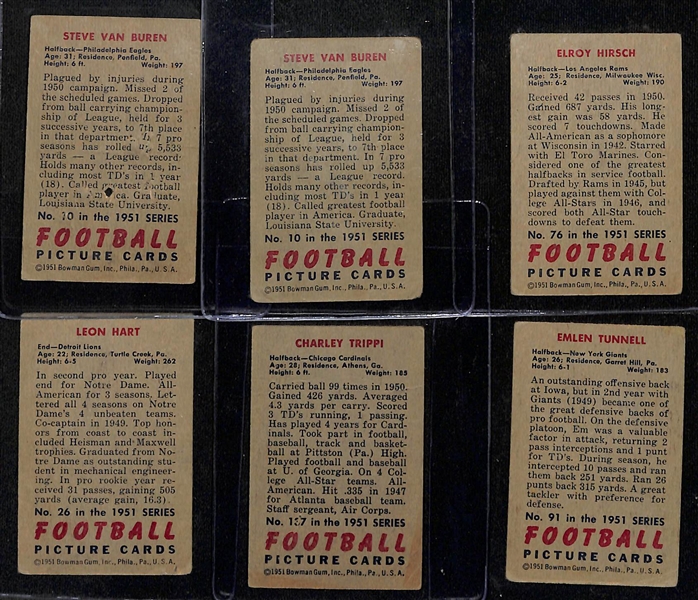 Lot of (40) 1951 Bowman Football Cards w. (2) Steve Van Buren Cards