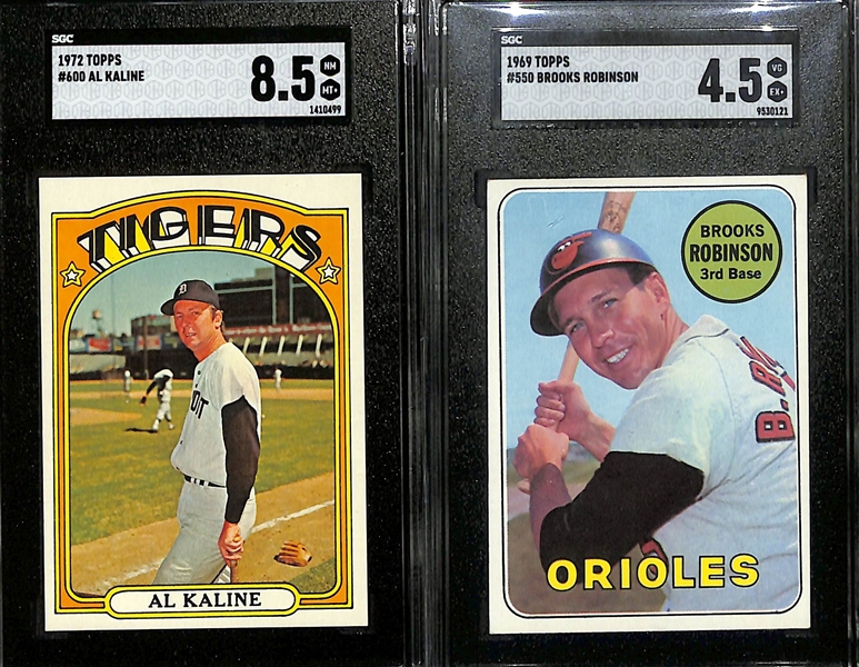 Lot of (7) 1969-1973 Topps Baseball SGC Graded Cards w. 1972 Al Kaline SGC 8.5