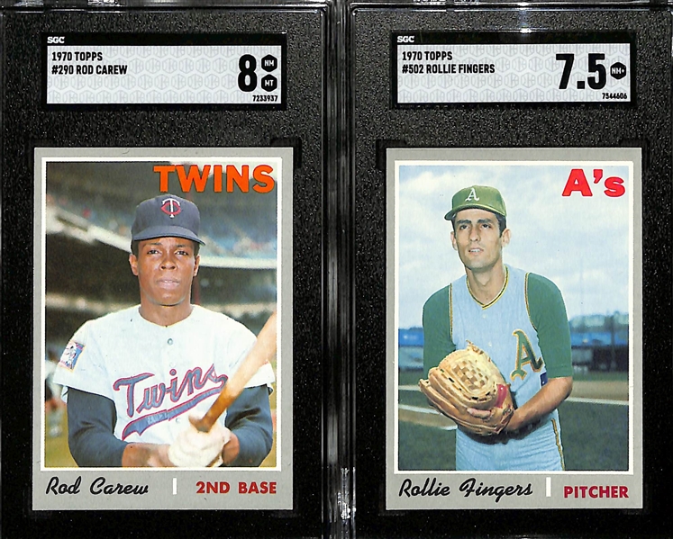 Lot of (7) 1969-1973 Topps Baseball SGC Graded Cards w. 1972 Al Kaline SGC 8.5