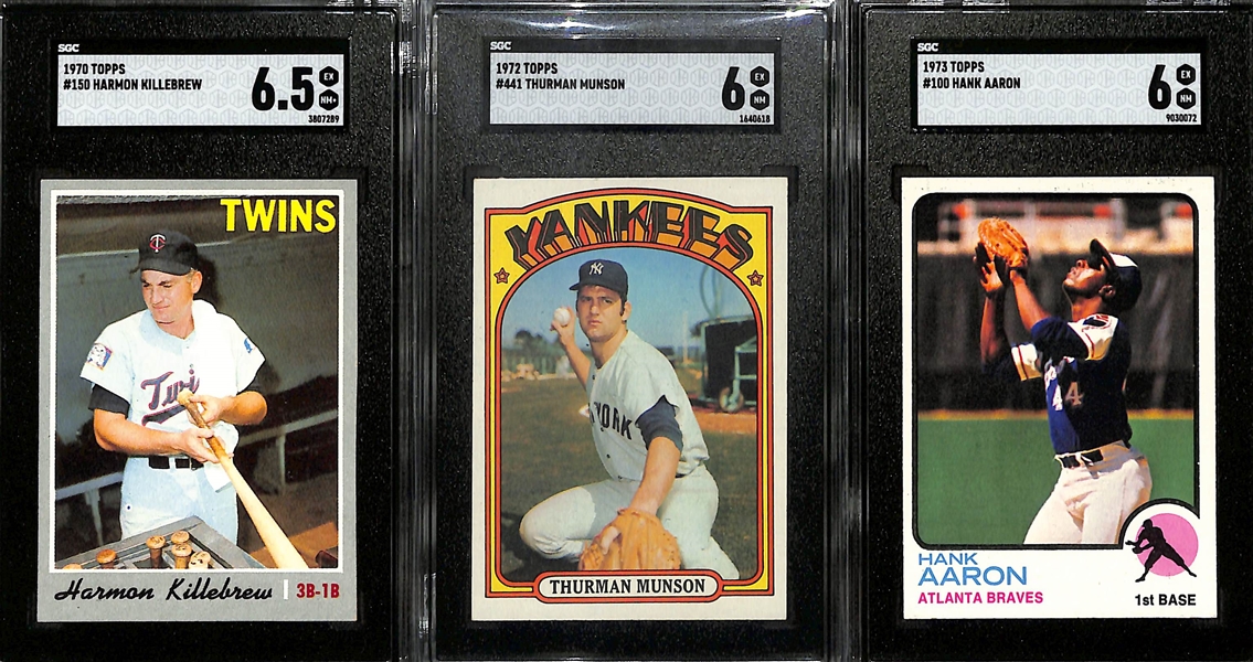 Lot of (7) 1969-1973 Topps Baseball SGC Graded Cards w. 1972 Al Kaline SGC 8.5