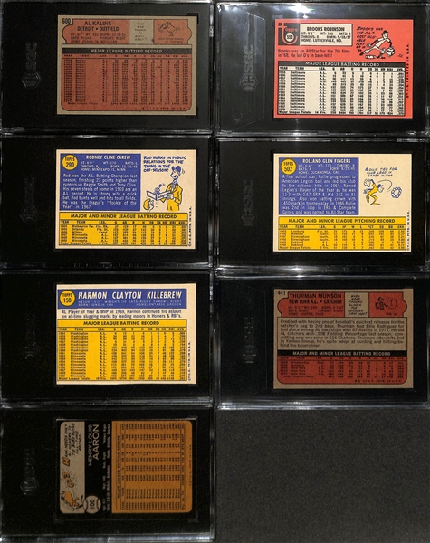 Lot of (7) 1969-1973 Topps Baseball SGC Graded Cards w. 1972 Al Kaline SGC 8.5