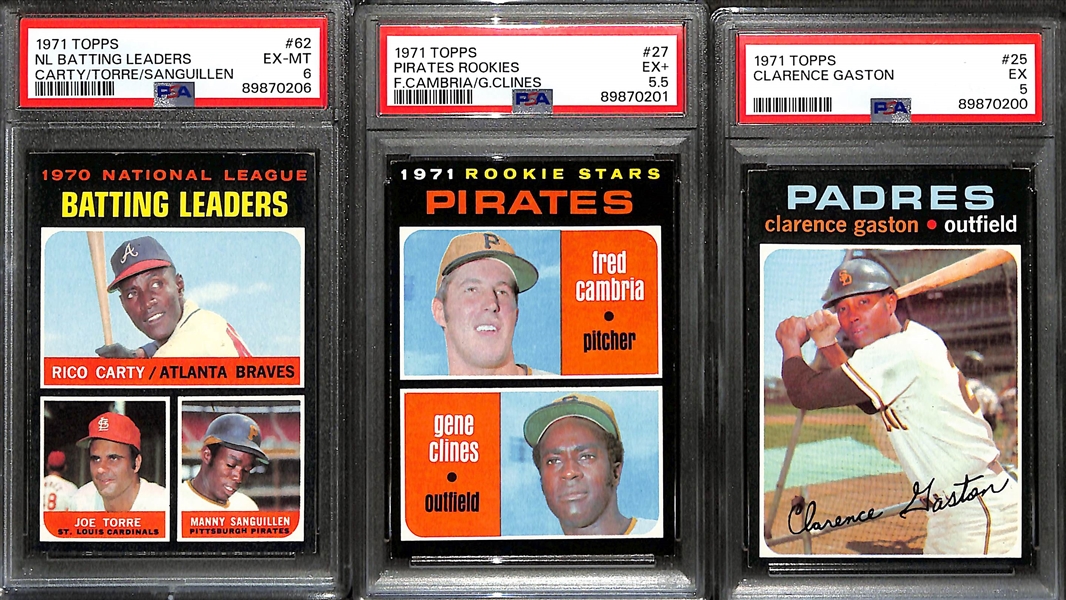 Lot of (12) 1971 Topps Baseball PSA Graded Cards w. Tigers Rookies LaGrow/Lamont PSA 8