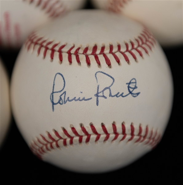Lot of (5) Philadelphia Phillies Signed Baseballs w. HOFers Bunning, Roberts & Allen + (JSA Auction Letter)