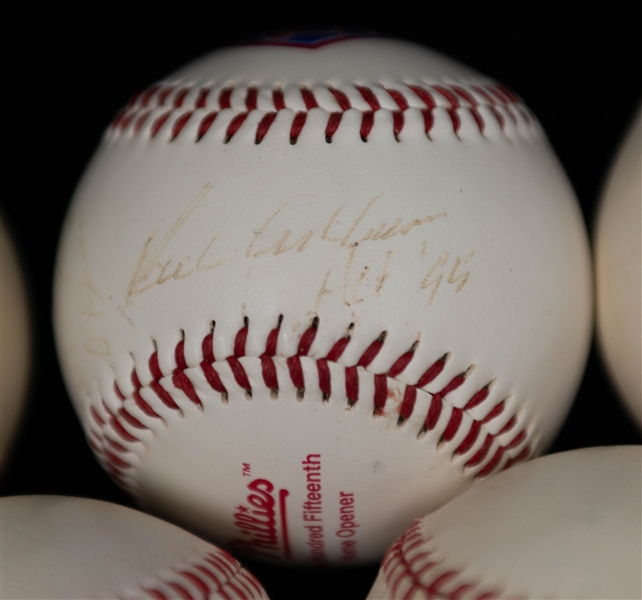 Lot of (5) Philadelphia Phillies Signed Baseballs w. HOFers Bunning, Roberts & Allen + (JSA Auction Letter)
