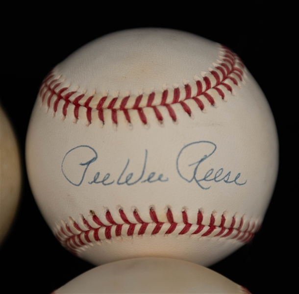 Lot of (4) Hall of Famer Signed Baseballs w. Duke Snider & Pee Wee Reese +(JSA Auction Letter)