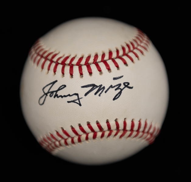 Lot of (2) Signed Baseballs- Johnny Mize + Multi Signed NL All Star Ball inc. Pete Rose, Duke Snider, Johnny Bench, Lou Brock, + (JSA Auction Letter)