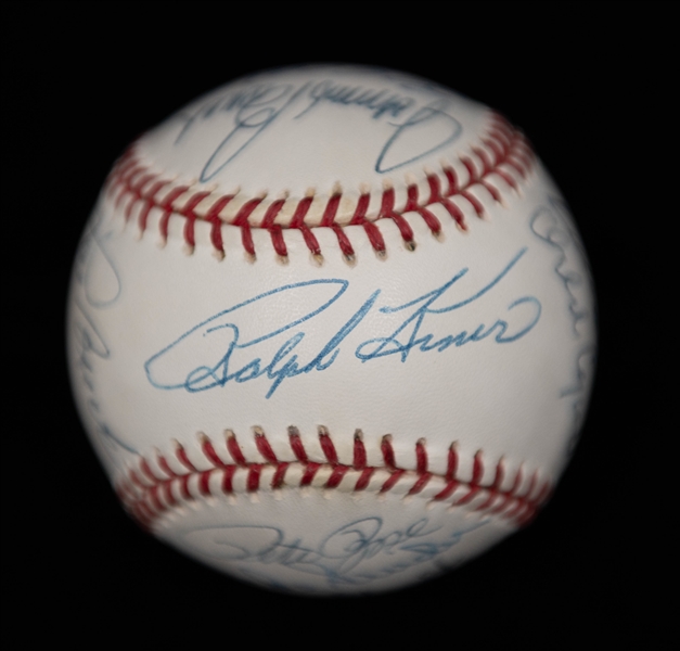 Lot of (2) Signed Baseballs- Johnny Mize + Multi Signed NL All Star Ball inc. Pete Rose, Duke Snider, Johnny Bench, Lou Brock, + (JSA Auction Letter)