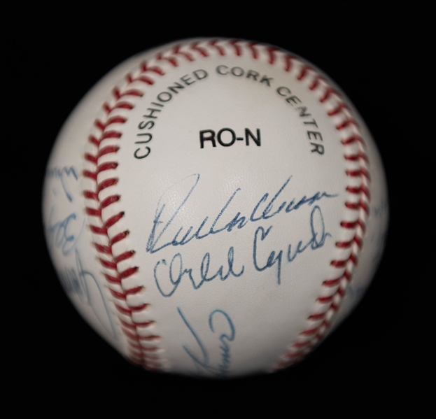 Lot of (2) Signed Baseballs- Johnny Mize + Multi Signed NL All Star Ball inc. Pete Rose, Duke Snider, Johnny Bench, Lou Brock, + (JSA Auction Letter)