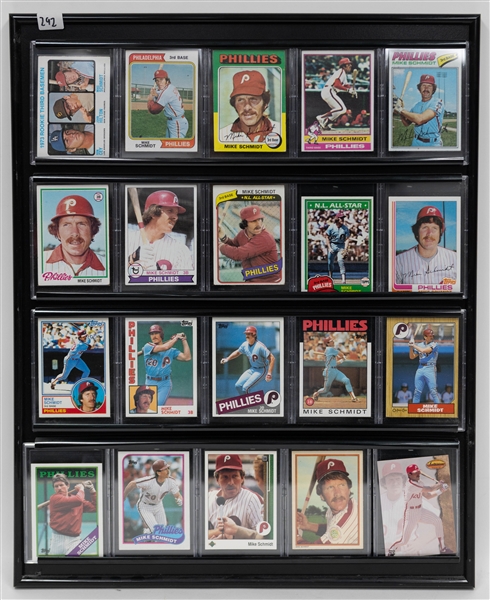 Lot of (20) Mike Schmidt Cards inc. 1973 Topps Rookie, 1974 Topps, 1975 Topps, 1976 Topps, 1978 Topps, +
