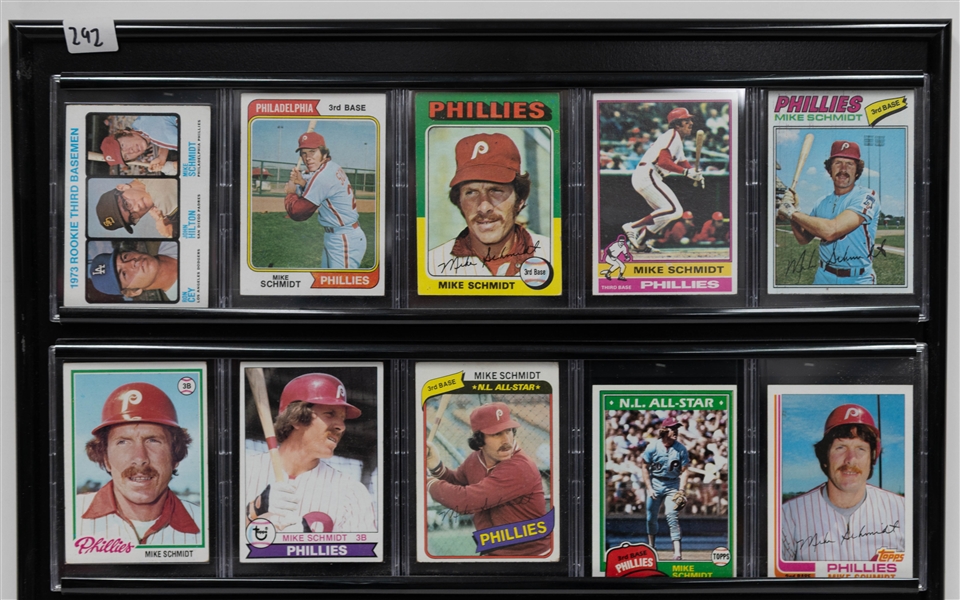 Lot of (20) Mike Schmidt Cards inc. 1973 Topps Rookie, 1974 Topps, 1975 Topps, 1976 Topps, 1978 Topps, +