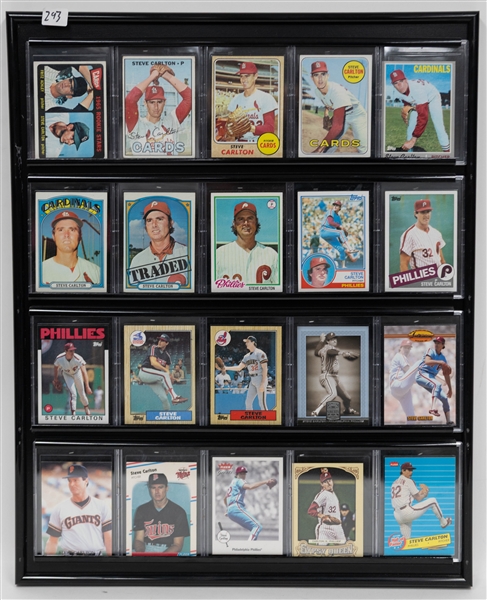 Lot of (20) Steve Carlton Cards inc. 1965 Topps Rookie, 1967 Topps, 1968 Topps, 1969 Topps, +