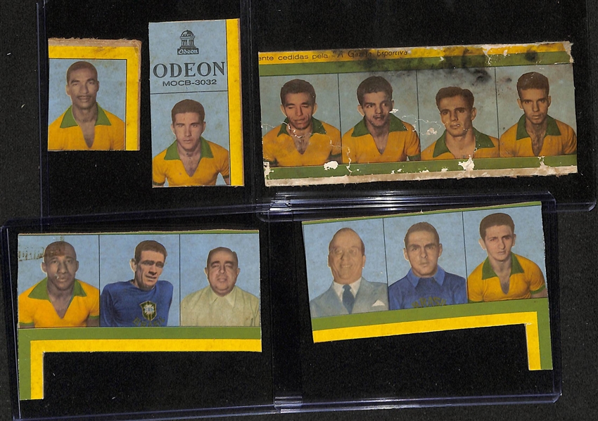 Very Rare - 1958 Pele Rookie Year World Cup Card & Team Card (A Gazeta Esportiva Campeao Mundial Album) - All 24 Subjects & the Team Card with Pele