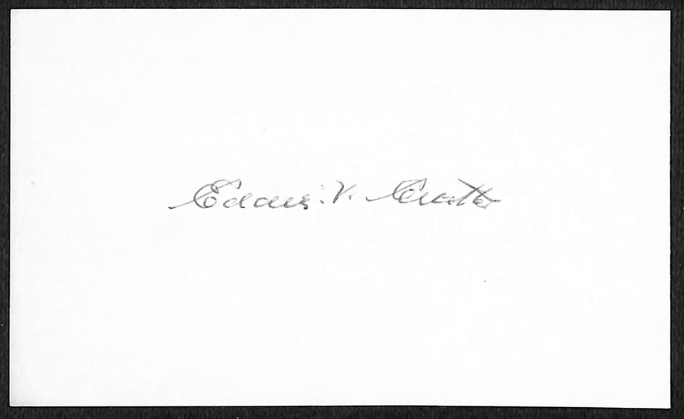 Eddie Cicotte Signed Index Card - Full JSA Letter of Authenticity