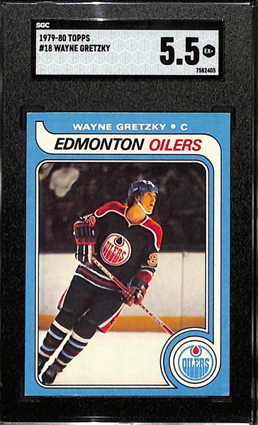 1979-80 Topps Hockey Wayne Gretzky Rookie Card Graded SGC 5.5
