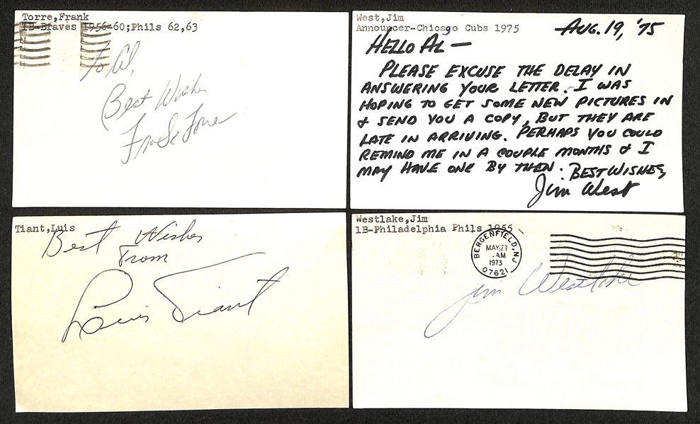 (125+) Signed Baseball Index Cards w. Robin Yount, George Weiss, Hoyt Wilhelm, + (JSA Auction Letter)