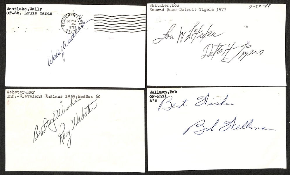 (125+) Signed Baseball Index Cards w. Robin Yount, George Weiss, Hoyt Wilhelm, + (JSA Auction Letter)