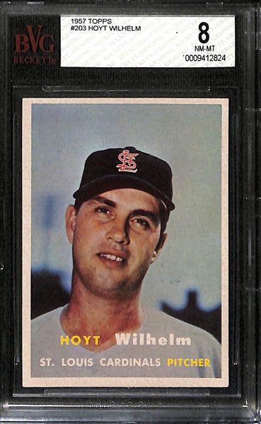 1952 Topps Carl Scheib (Philadelphia A's) #116 (BVG 7) & 1957 Topps Hoyt Wilhelm #203 (BVG 8)  