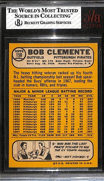 1968 Topps Roberto Clemente #150 Graded BVG 7