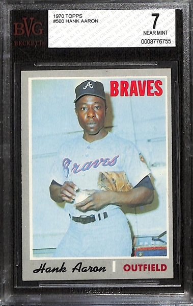1970 Topps Hank Aaron #500 Graded BVG 7