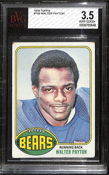 1976 Topps Walter Payton Rookie Card #148 Graded BVG 3.5