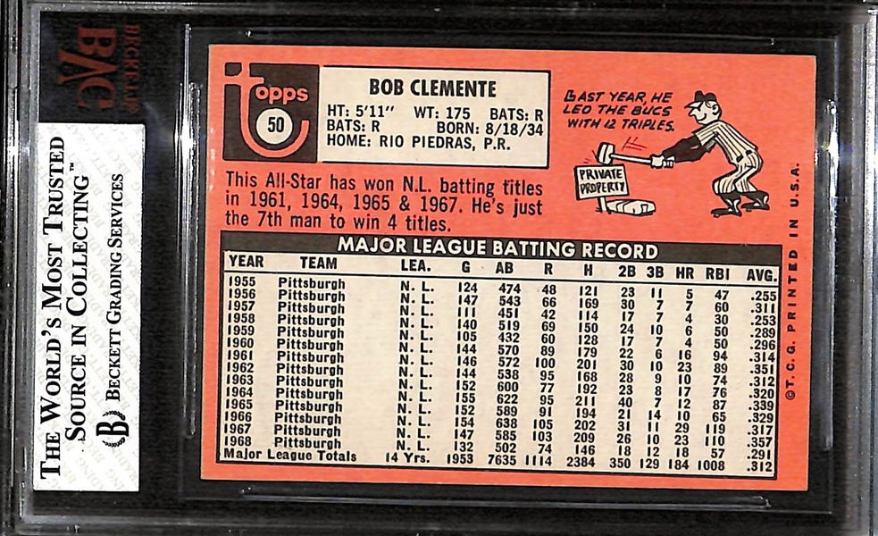 1969 Topps Roberto Clemente #50 Graded Beckett BVG 6