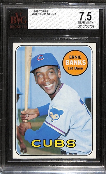 1969 Topps Ernie Banks #20 Graded Beckett BVG 7.5