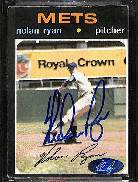1971 Topps Nolan Ryan Signed Baseball Card + (JSA Auction Letter)