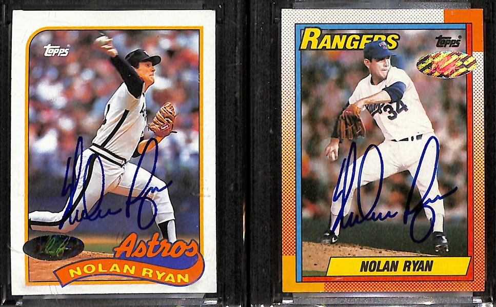 Lot of 2 Nolan Ryan Signed Topps Baseball Cards