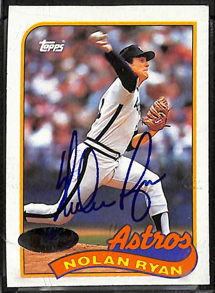 Lot of 2 Nolan Ryan Signed Topps Baseball Cards
