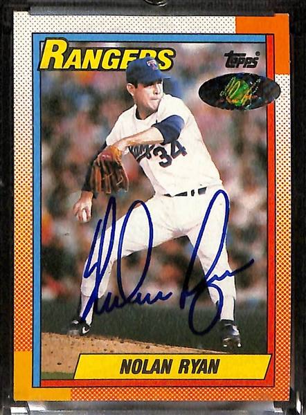 Lot of 2 Nolan Ryan Signed Topps Baseball Cards