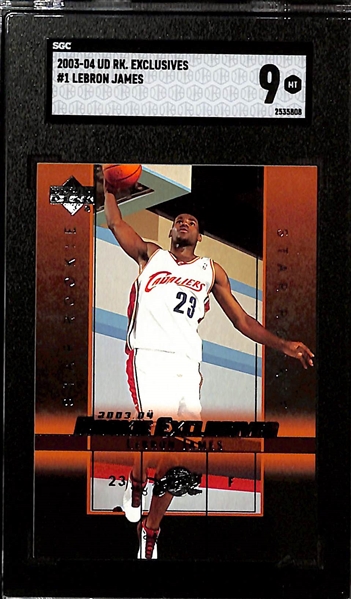 (3) 2003-04 LeBron James Upper Deck Rookie Exclusive Rookie Cards - SGC 10, SGC 9, SGC 8.5