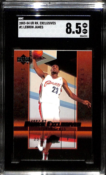 (3) 2003-04 LeBron James Upper Deck Rookie Exclusive Rookie Cards - SGC 10, SGC 9, SGC 8.5