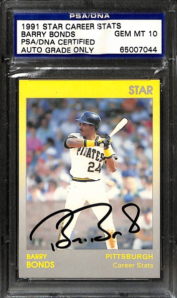 (2) Signed Cards - 1985 Topps Mark McGwire Rookie Card & 1991 Star Career Stats Barry Bonds Card (Both PSA/DNA Authenticated/Slabbed)