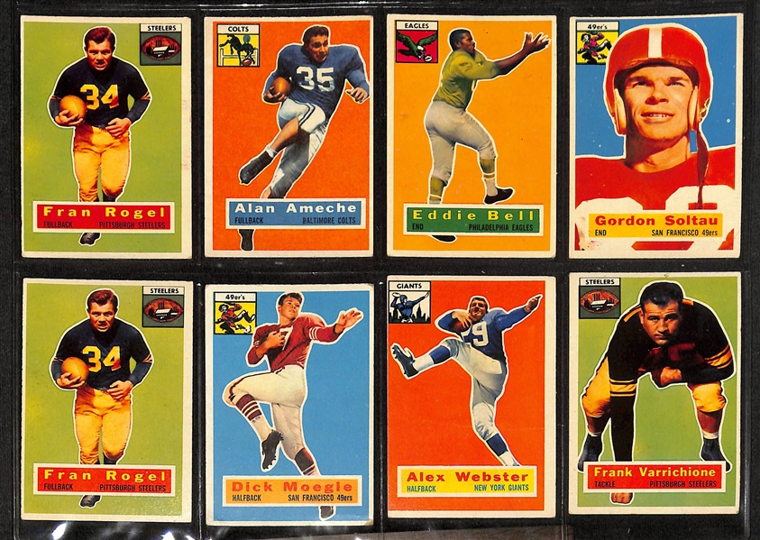 Lot of (90) 1955-56 Bowman & Topps Football Cards w. Charlie Conerly