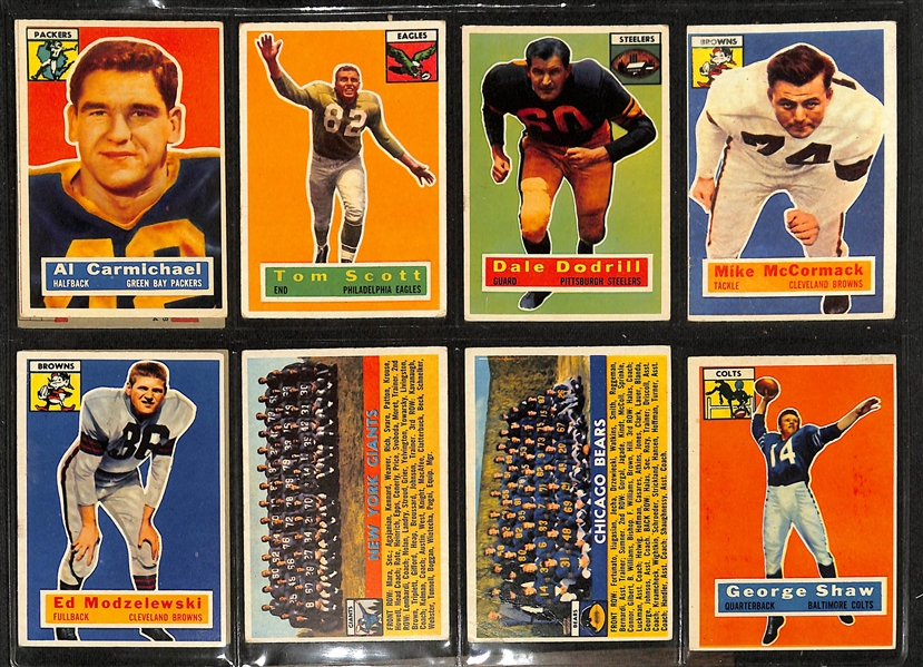 Lot of (90) 1955-56 Bowman & Topps Football Cards w. Charlie Conerly