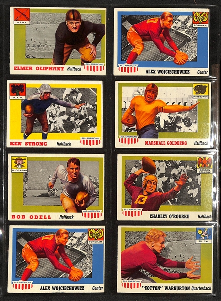 Lot of (90) 1955-56 Bowman & Topps Football Cards w. Charlie Conerly
