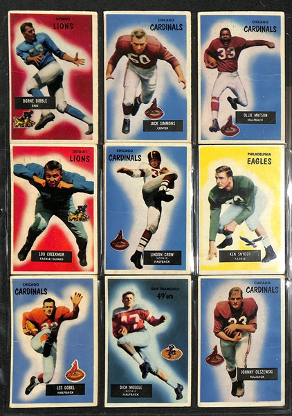 Lot of (90) 1955-56 Bowman & Topps Football Cards w. Charlie Conerly